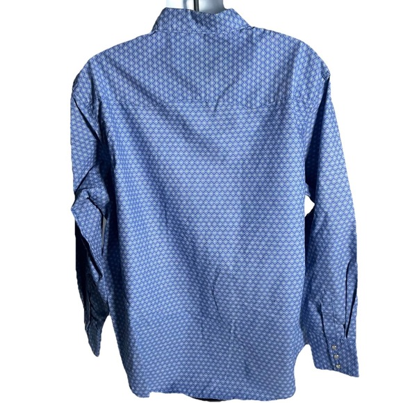 Wrangler Rancher Western Pearl Snap Shirt Mens XXL Blue Cowboy Yellowstone Rodeo - Picture 5 of 7